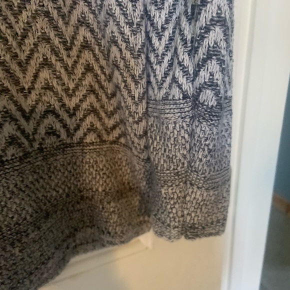 Grey/Black herringbone design,swooped neck sweater. Soft and light weight. - Picture 3 of 8